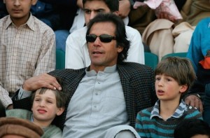 Imran Khan with sons Qasim and Suleiman