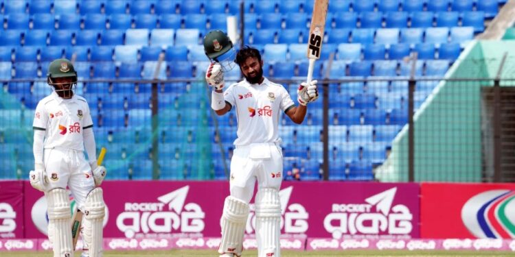 সাদমানের সেঞ্চুরিতে লিড, তবে দিন শেষে চাপে বাংলাদেশ